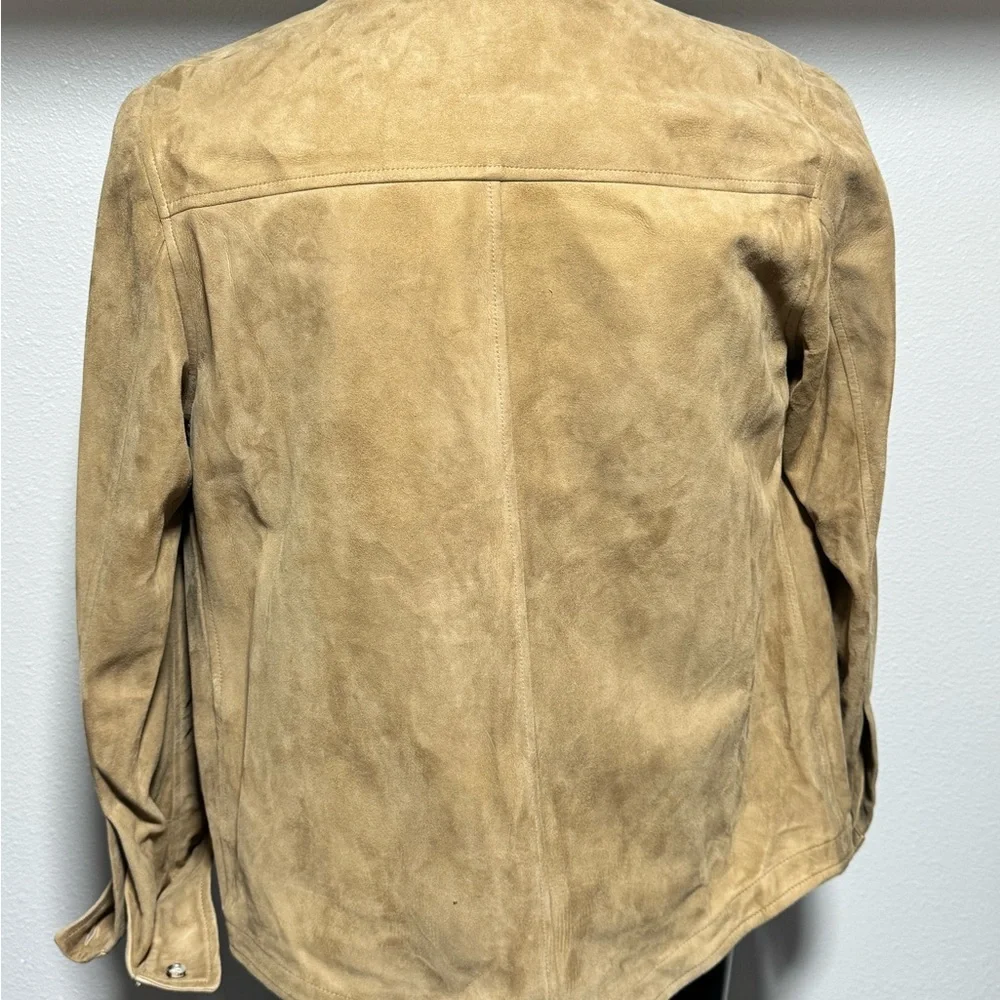 Isaia Suede LeatherJacket in Warm Tan - Picture 2 of 10